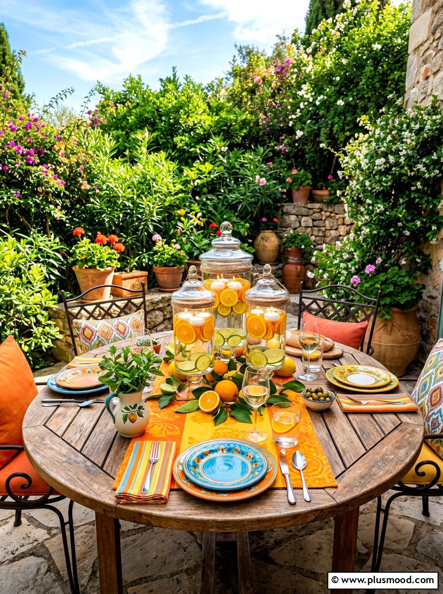 Citrus Patio Table - 25 summer tablescape ideas for outdoor dining