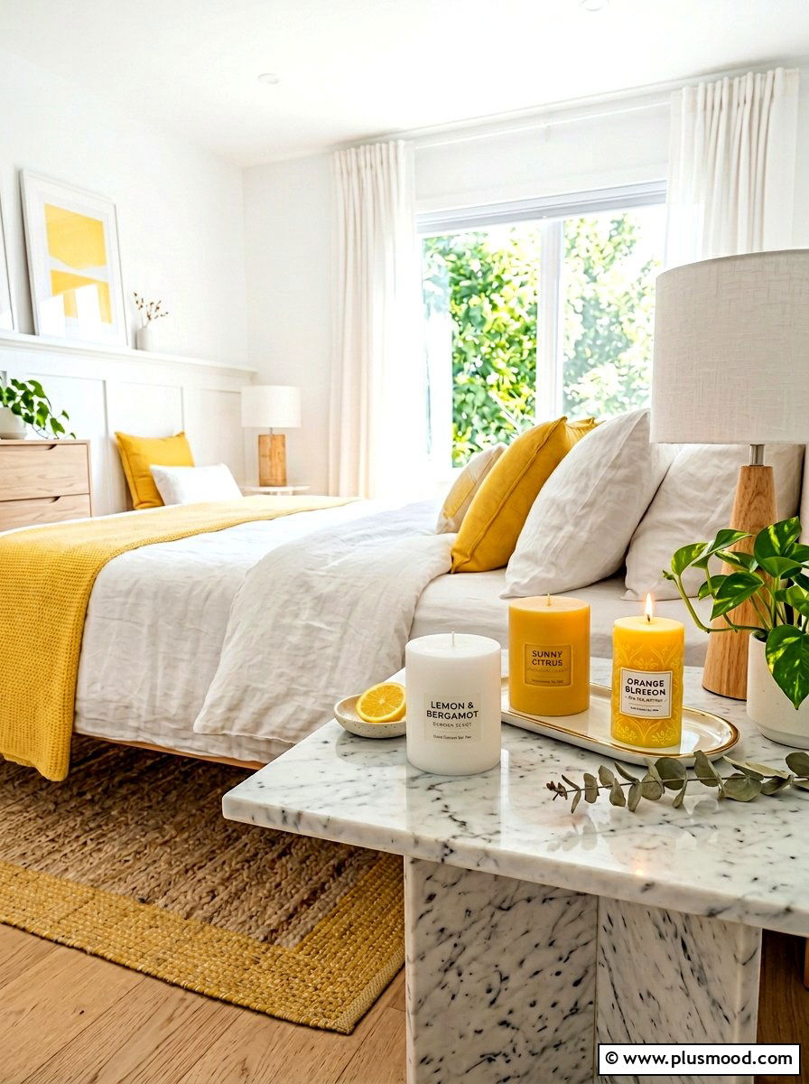 Citrus Scented Candles - 25 summer room refresh ideas for bedroom