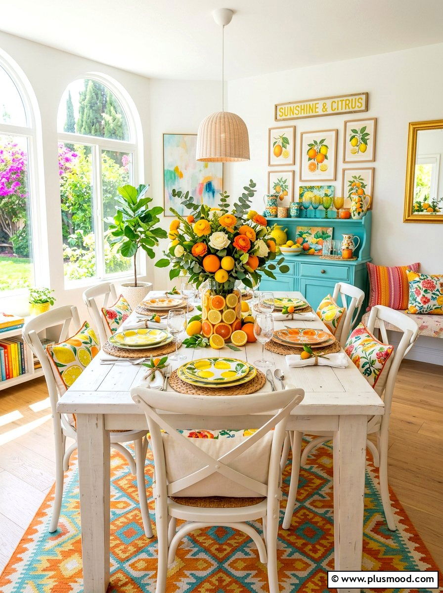 Citrus Slice Vase - 25 summer centerpiece ideas for dining table