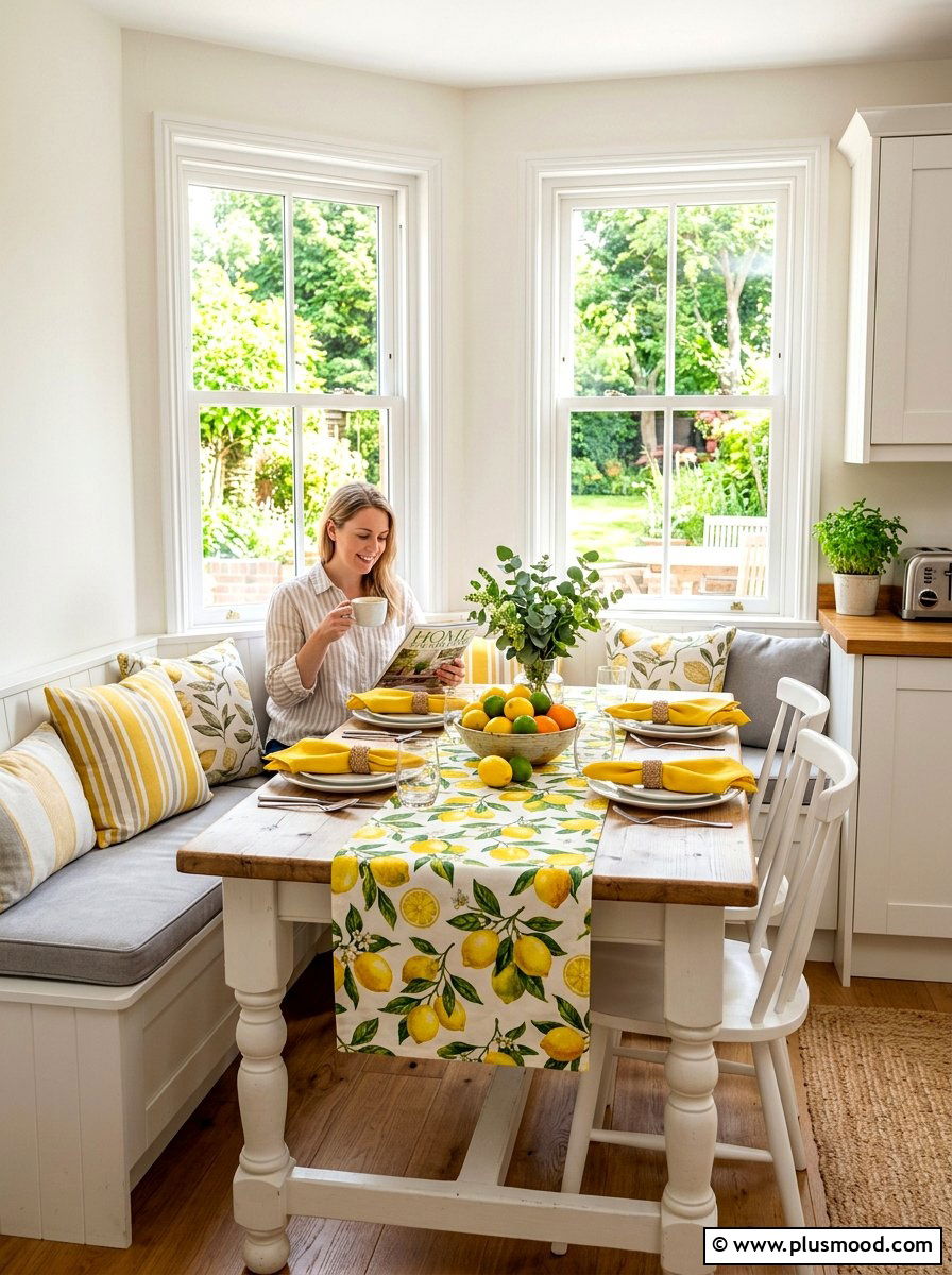 Citrus Table Runner - 25 late summer home decor ideas