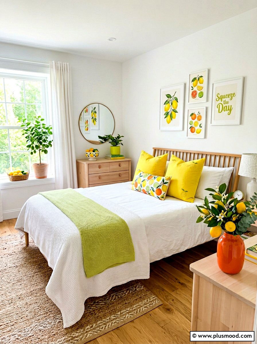 Citrus Theme Bedroom - 25 summer bedroom ideas