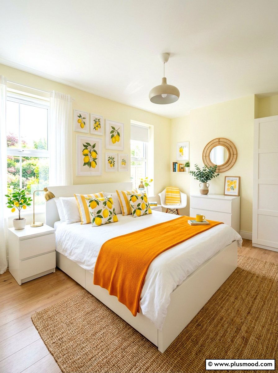 Citrus Theme Bedroom - 25 summer bedroom decor ideas