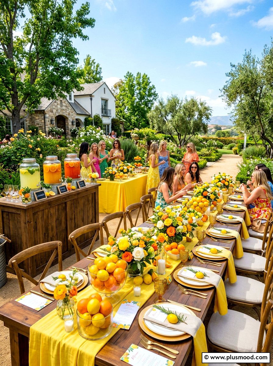 Citrus Theme Decor - 25 summer outdoor wedding shower ideas