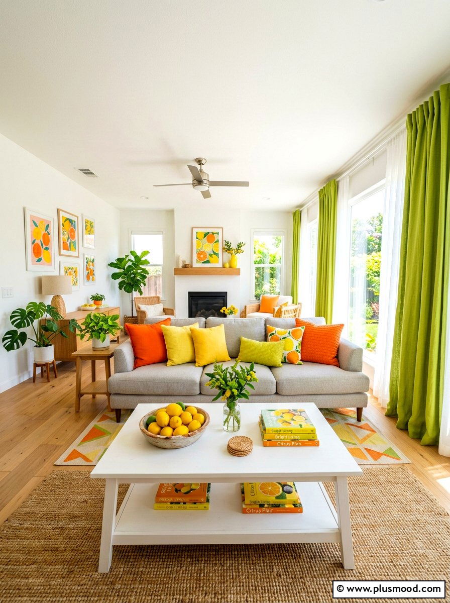 Citrus Theme Living Room - 25 summer living room ideas