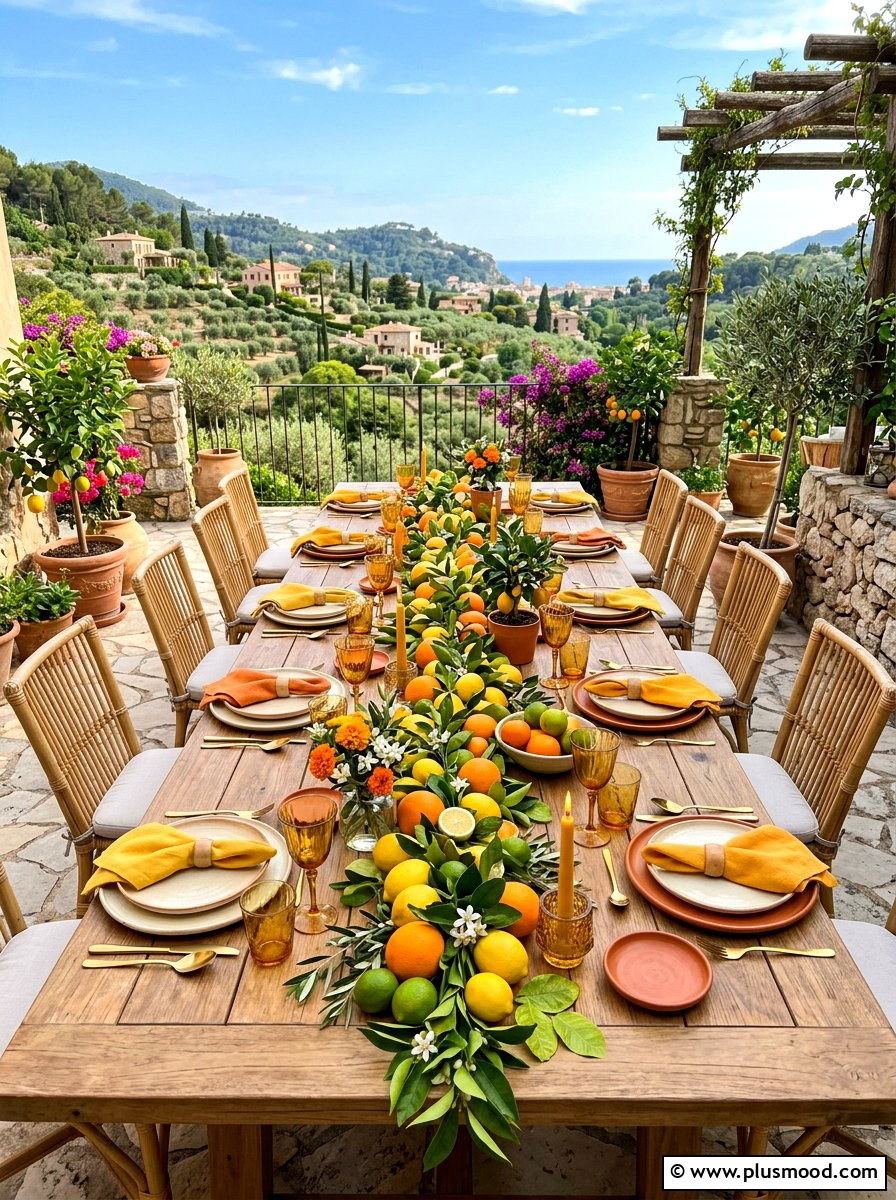 Citrus Theme Patio Dinner - 25 summer elegant outdoor dinner ideas