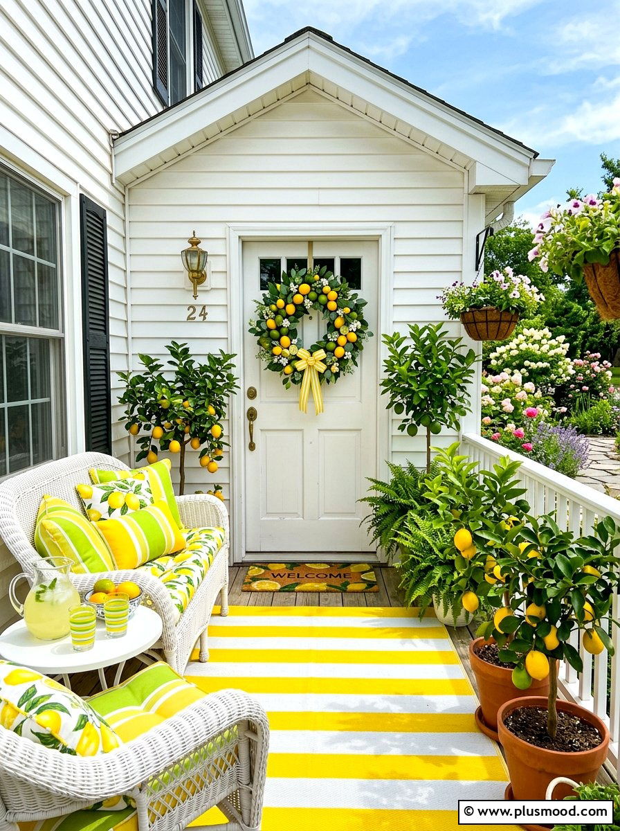 Citrus Themed Front Porch - 25 summer front porch ideas