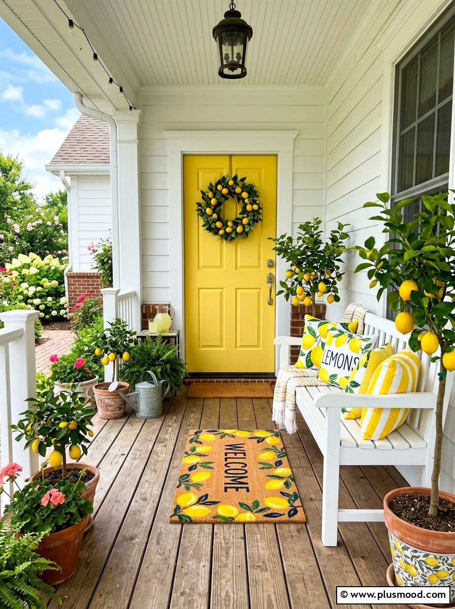Citrus Themed Front Porch - 25 summer front porch entryway ideas