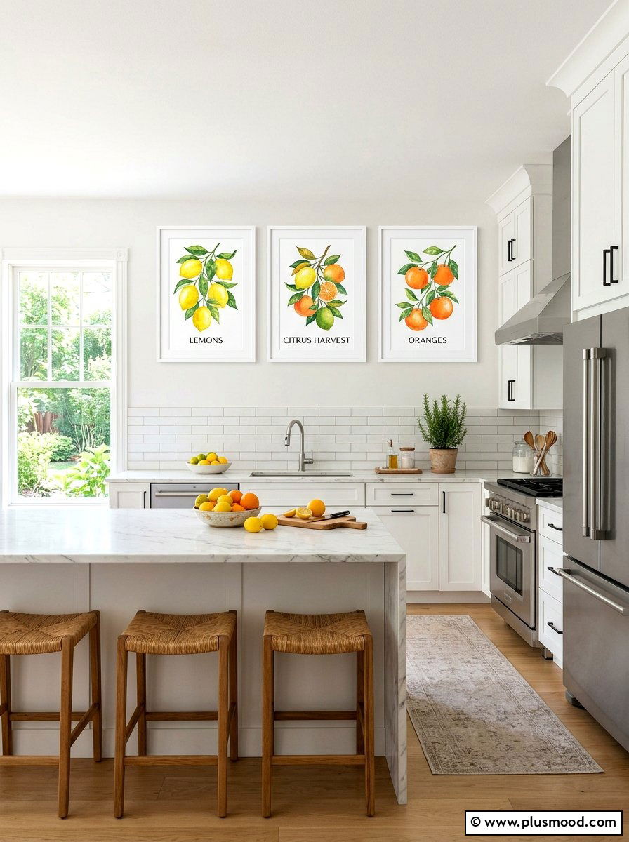 Citrus Themed Kitchen Art - 25 summer wall decor ideas