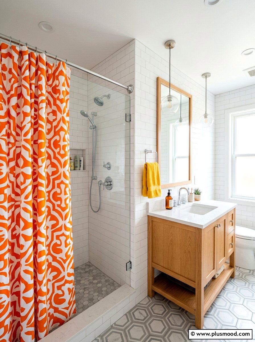 Citrus bathroom shower curtain - 25 summer citrus home decor ideas