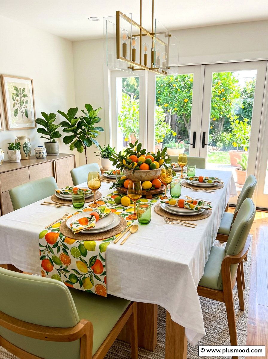 Citrus dining room - 25 bright summer decor ideas