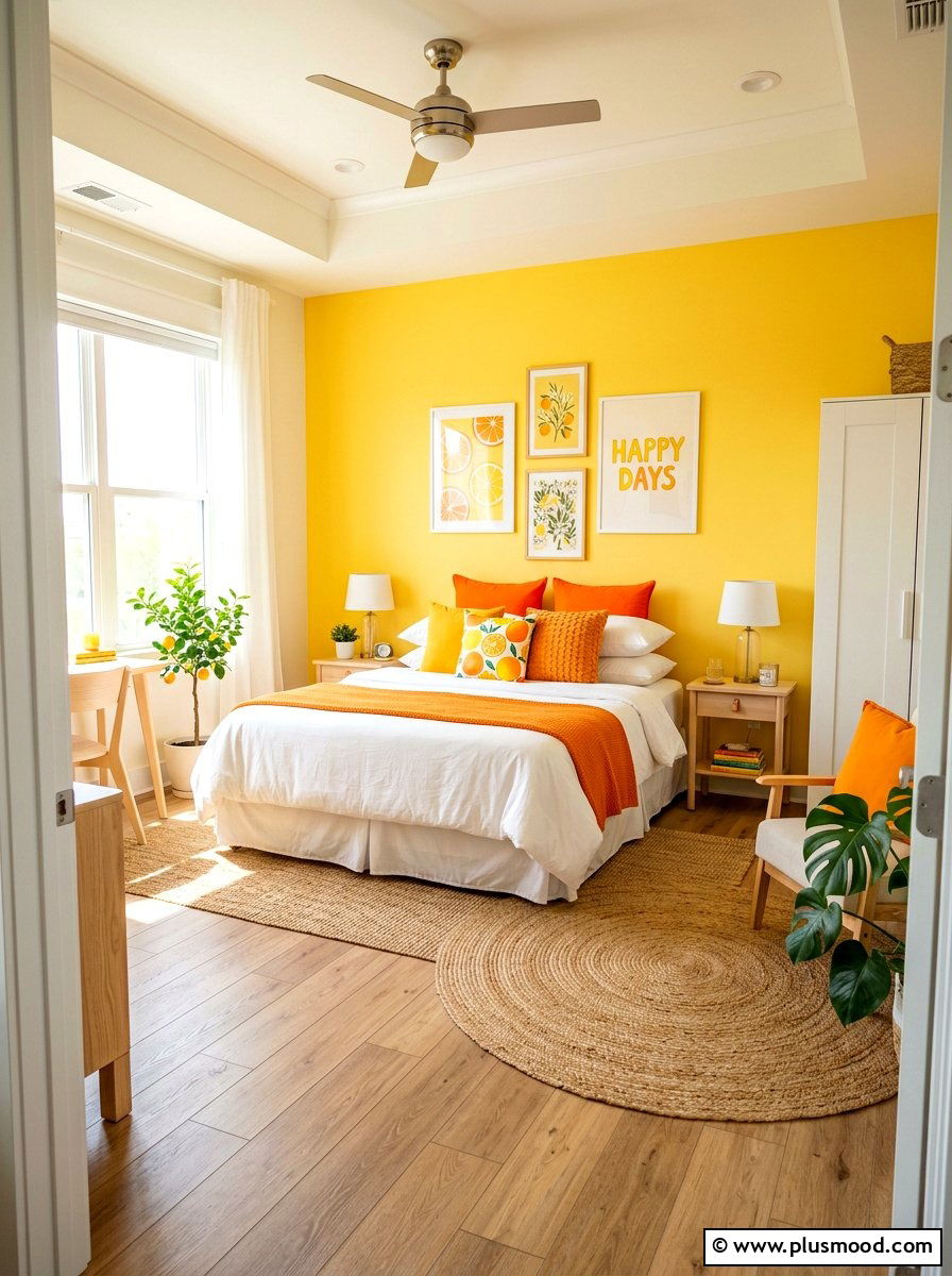 Citrus orange bedroom - 25 summer teen bedroom ideas