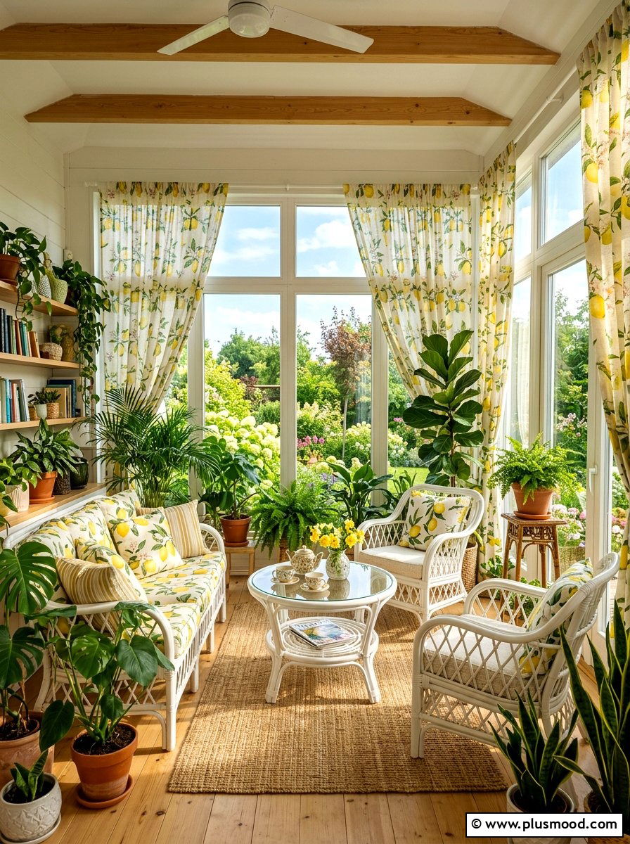 Citrus pattern curtains - 25 summer citrus home decor ideas