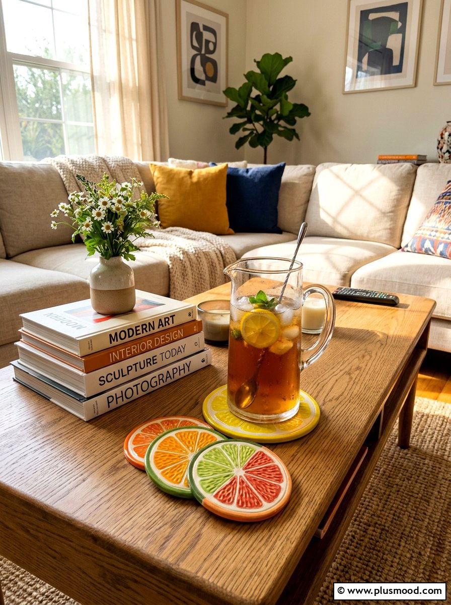 Citrus slice coasters - 25 summer citrus home decor ideas