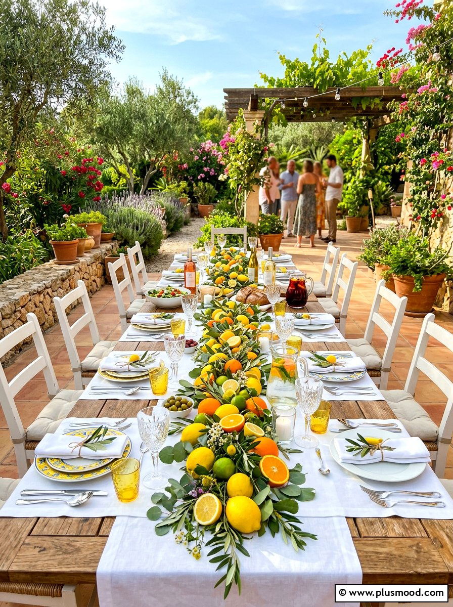 Citrus summer dinner table - 25 summer dinner party table ideas