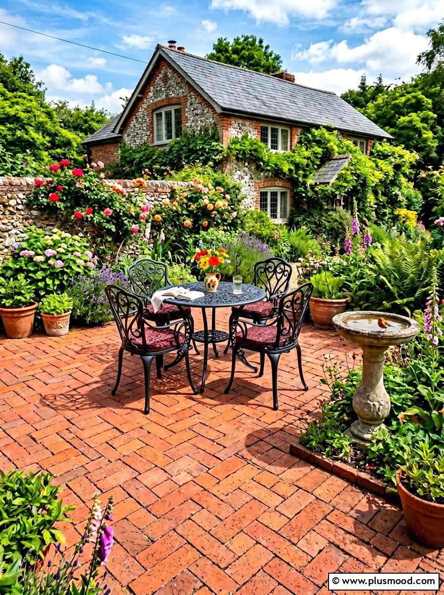 Classic Brick Pavers - 25 summer uncovered patio ideas