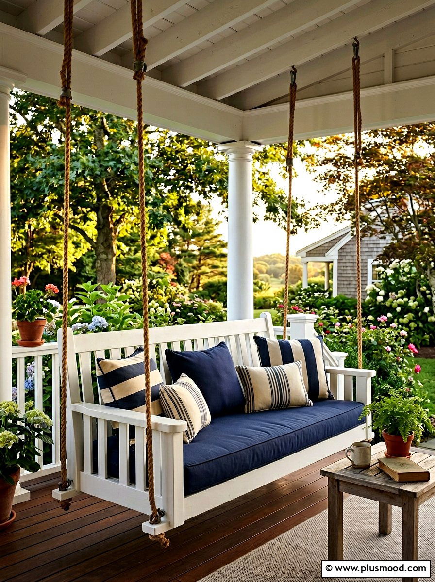 Classic Porch Swing - 25 late summer porch decor ideas