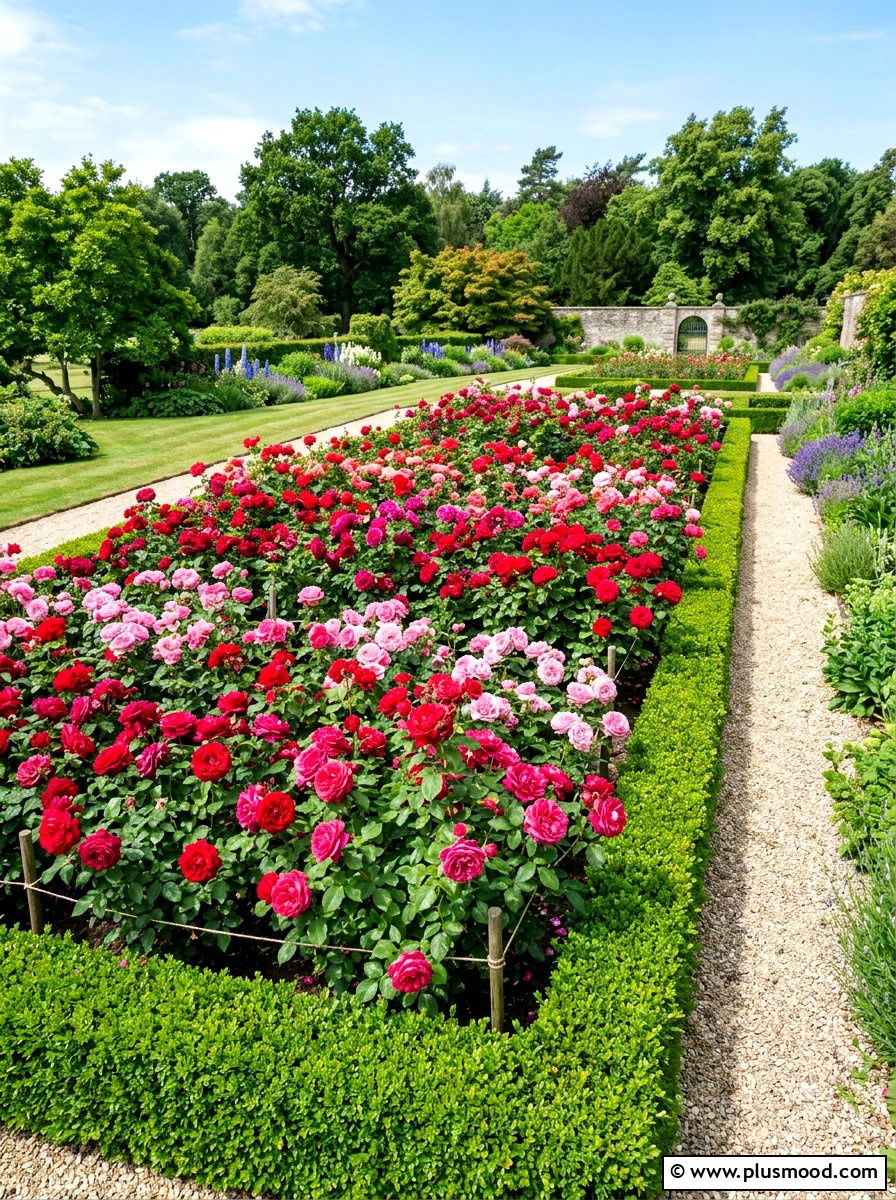 Classic Rose Bed - 25 summer backyard flower bed ideas