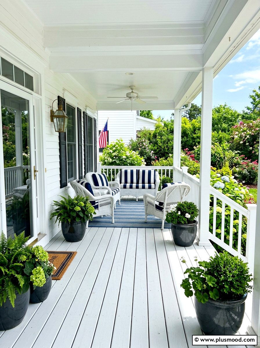 Classic White Porch - 25 cozy summer porch ideas