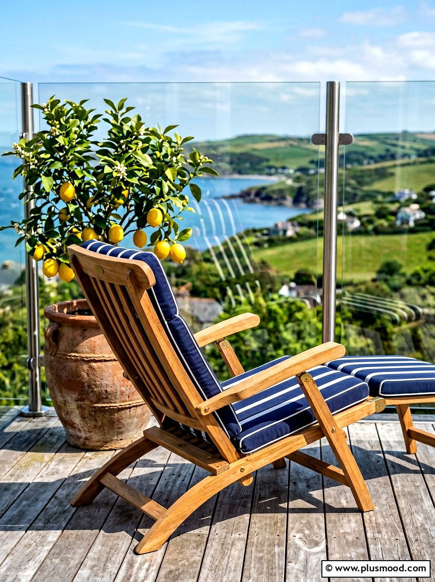 Classic Wooden Folding Chair Corner - 25 summer balcony reading corner ideas