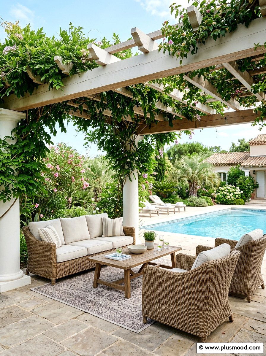 Classic pool pergola
