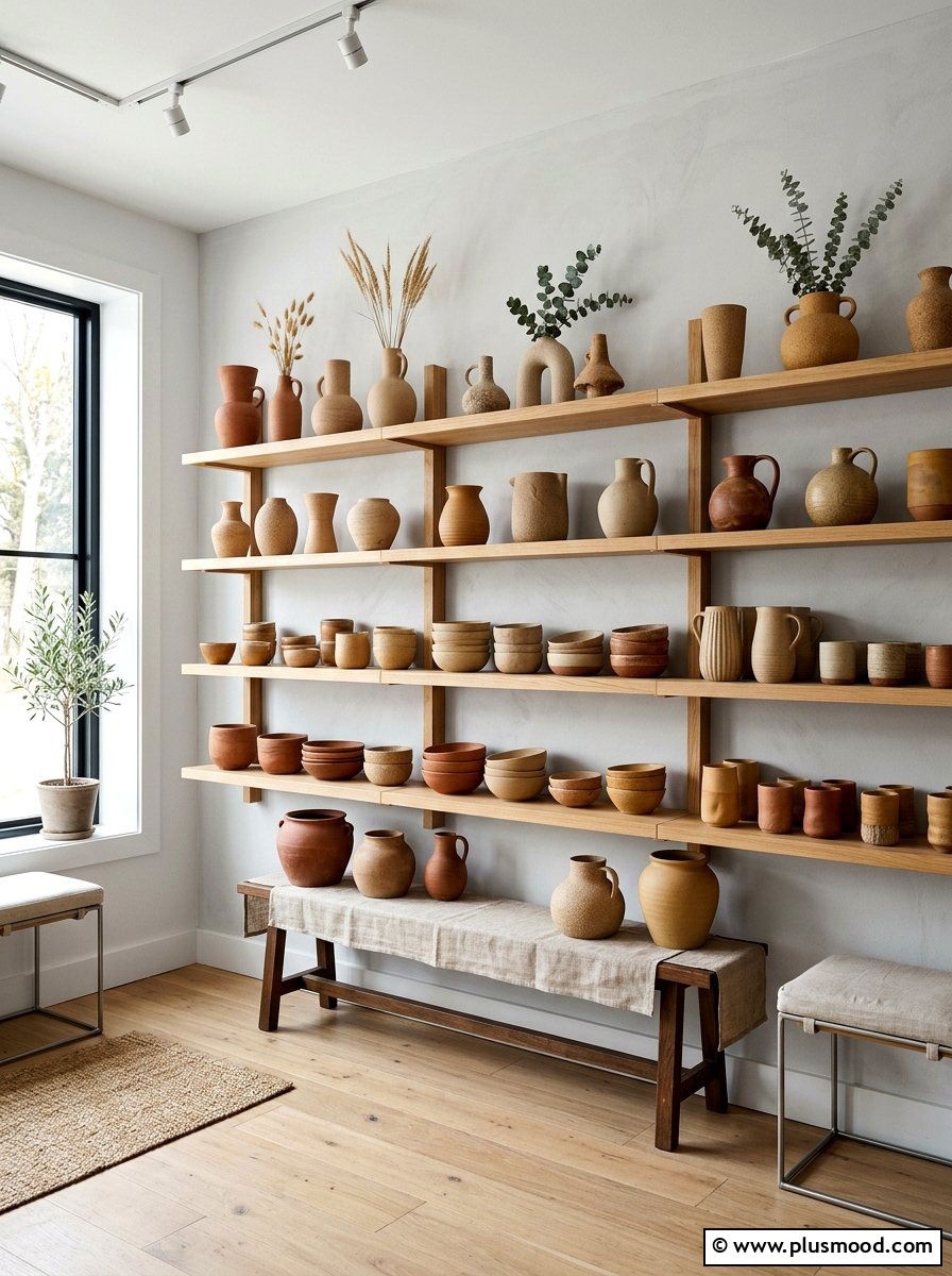 Clay Pottery Room - 25 summer natural texture decor ideas