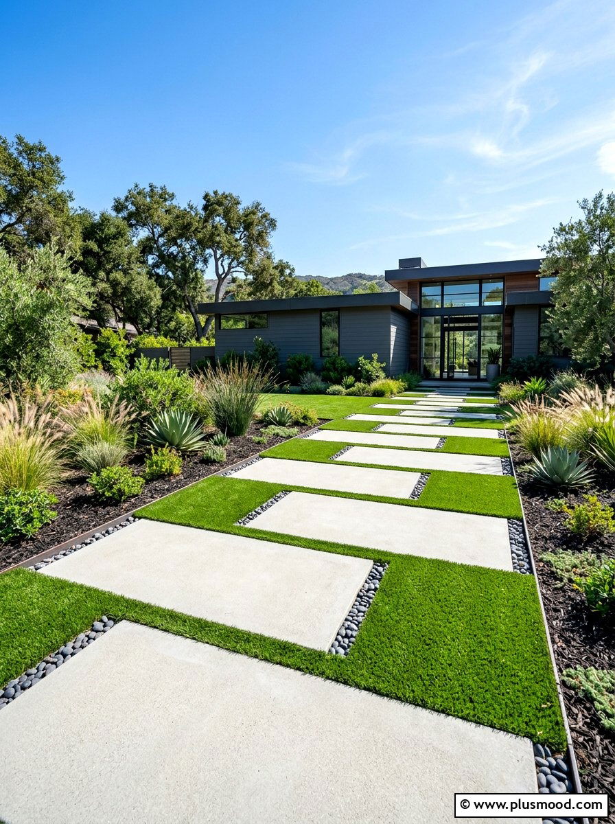 Clean Concrete Slab Walkway - 25 summer garden pathway ideas