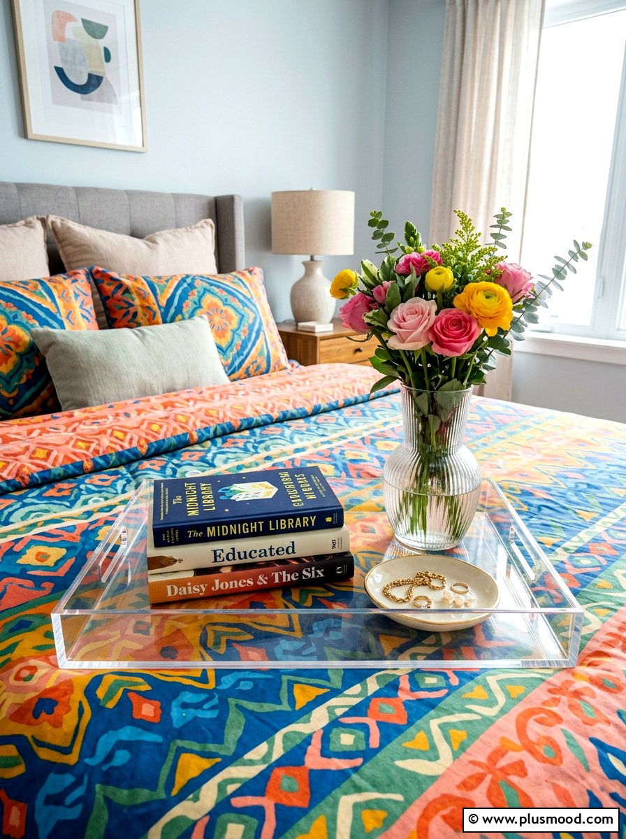 Clear Acrylic Tray - 25 summer bedroom tray decor ideas
