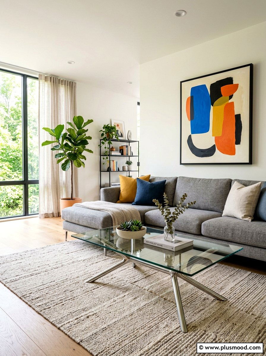 Clear Glass Coffee Table - 25 summer layered texture ideas for living room