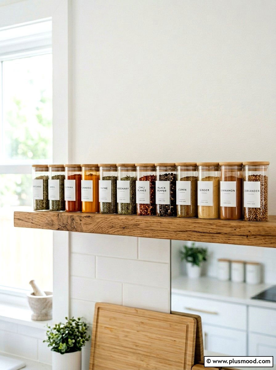 Clear Glass Herb Jars - 25 summer kitchen accessories ideas