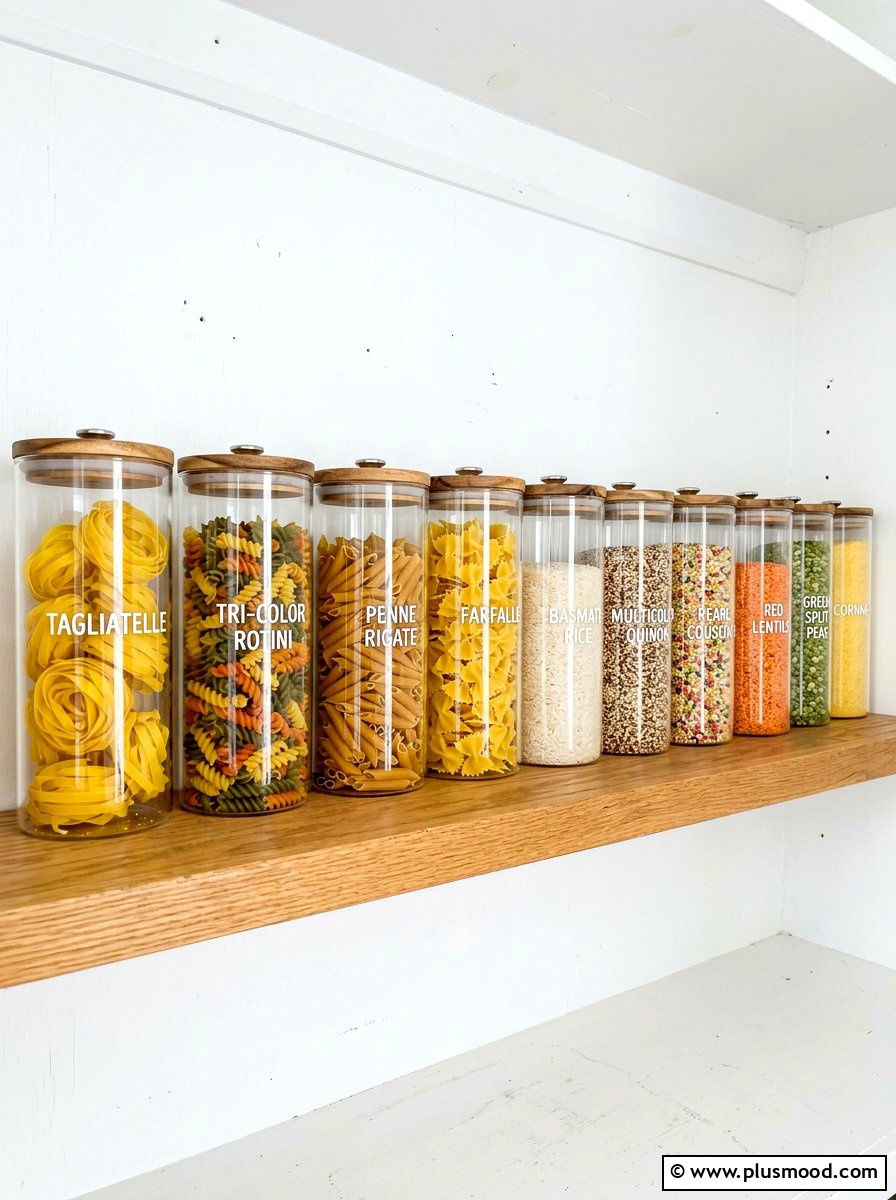 Clear glass storage - 25 fresh summer kitchen decor ideas