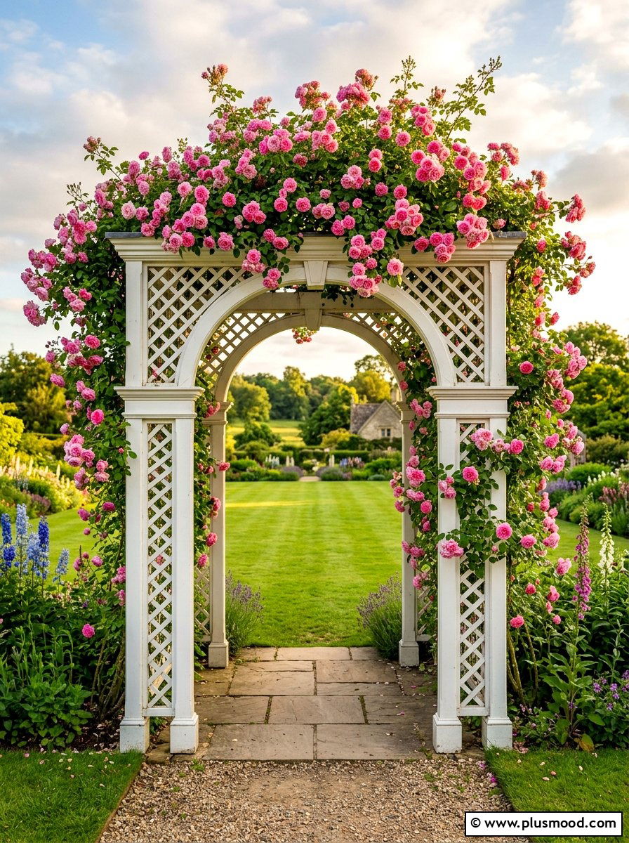Climbing Rose Arbor - 25 summer garden arch ideas