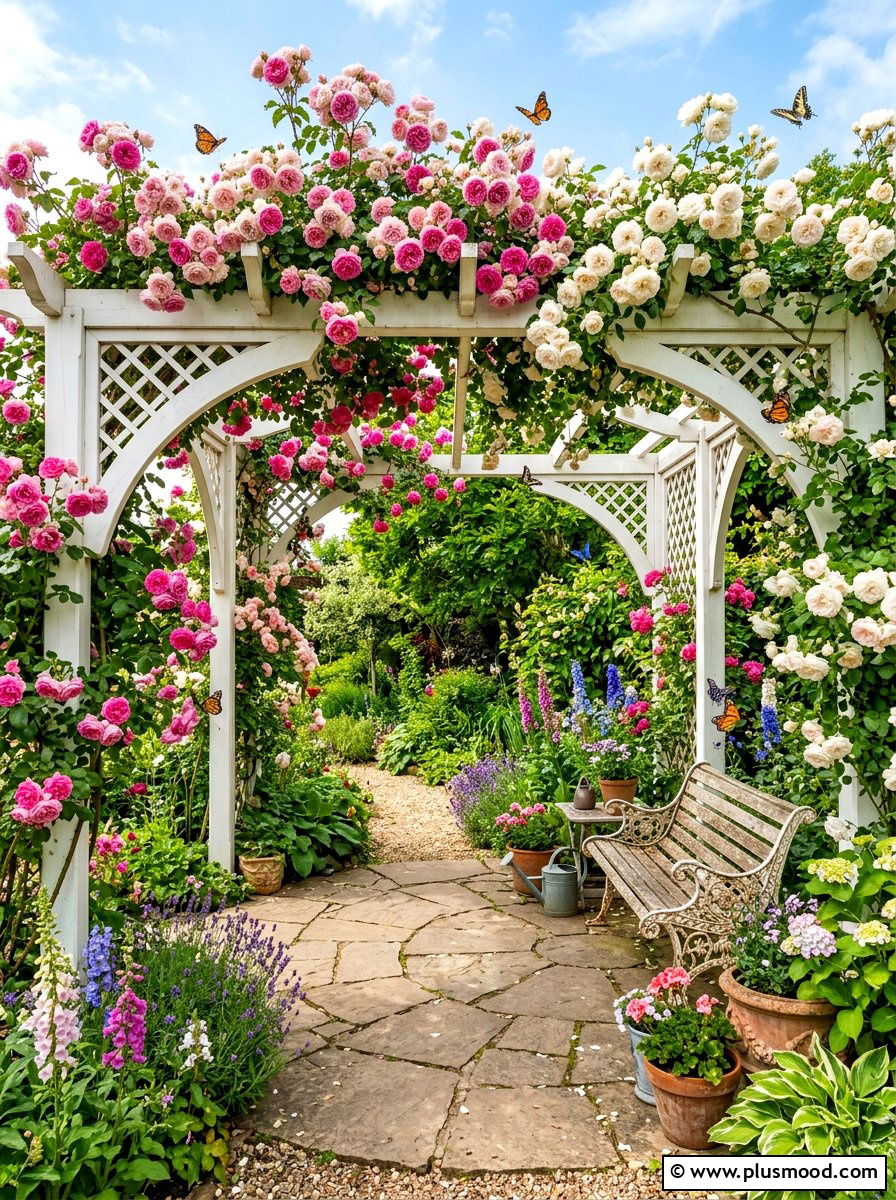 Climbing Rose Pergola - 25 summer patio pergola ideas
