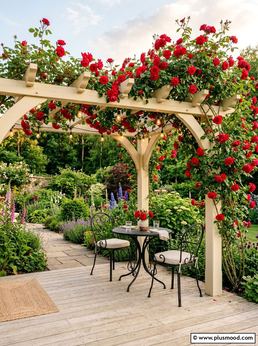 Climbing Rose Pool Pergola - 25 pool landscaping ideas with pergola and vines
