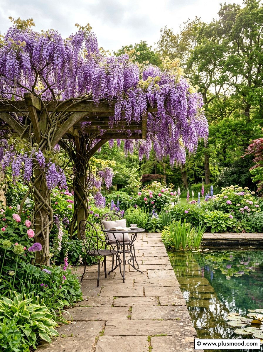 Climbing plants on pool pergola - 25 pool landscaping ideas with pergola shade