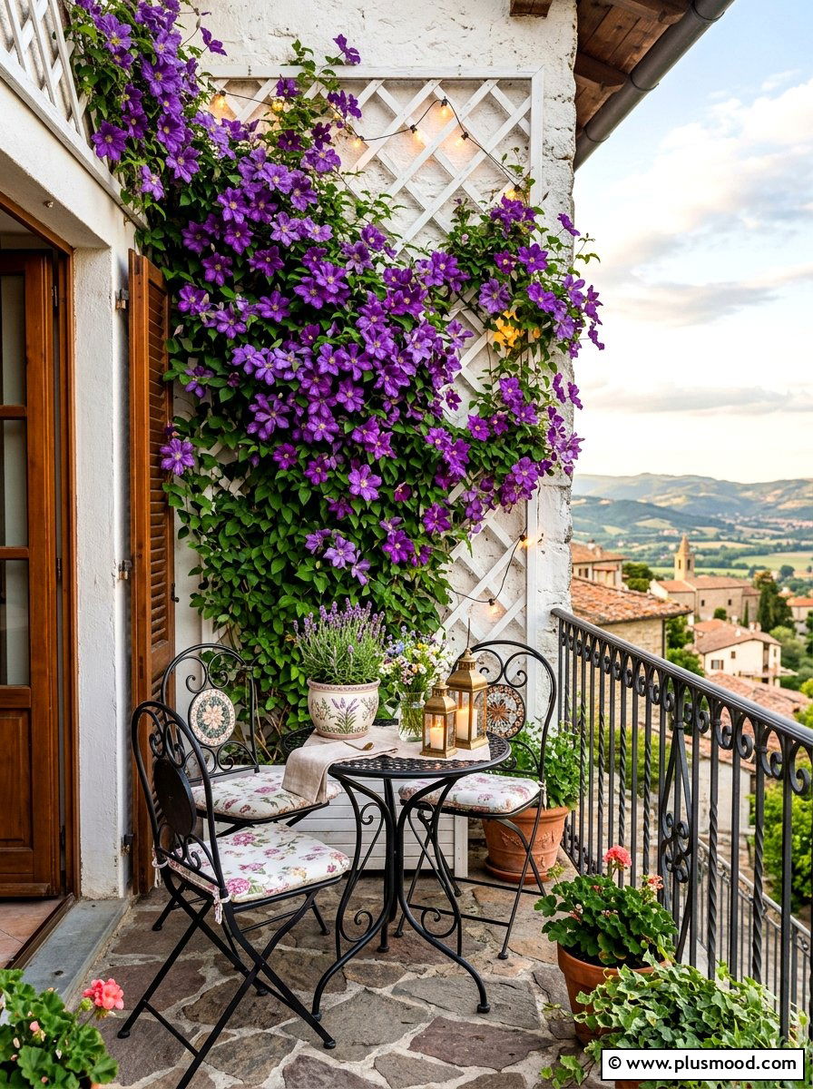 Climbing vine trellis - 25 summer balcony privacy ideas