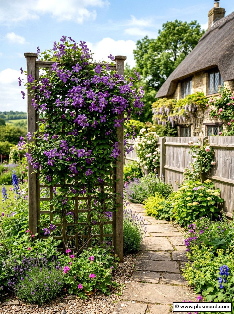 Climbing vine trellis - 25 small backyard ideas for narrow lots