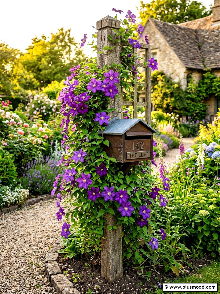 Climbing vines for mailbox trellis - 25 summer mailbox landscaping ideas