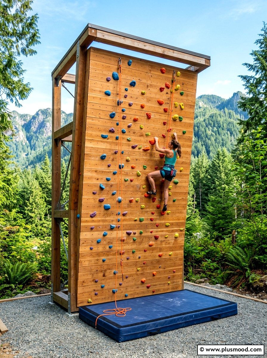 Climbing wall - 25 summer backyard ideas for kids