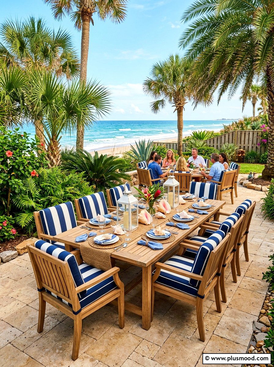 Coastal Backyard Dining - 25 summer backyard dining ideas