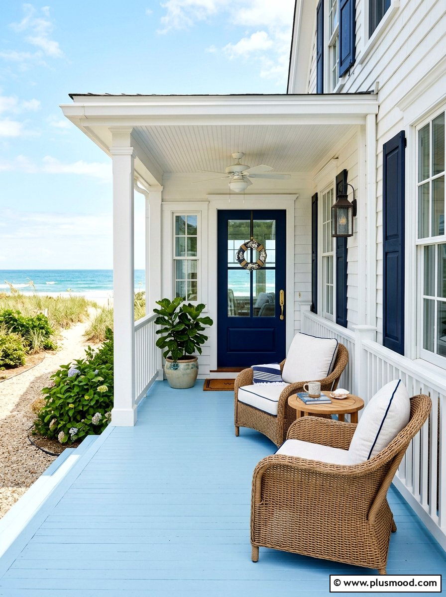 Coastal Beach House Front Porch - 25 summer front porch refresh ideas