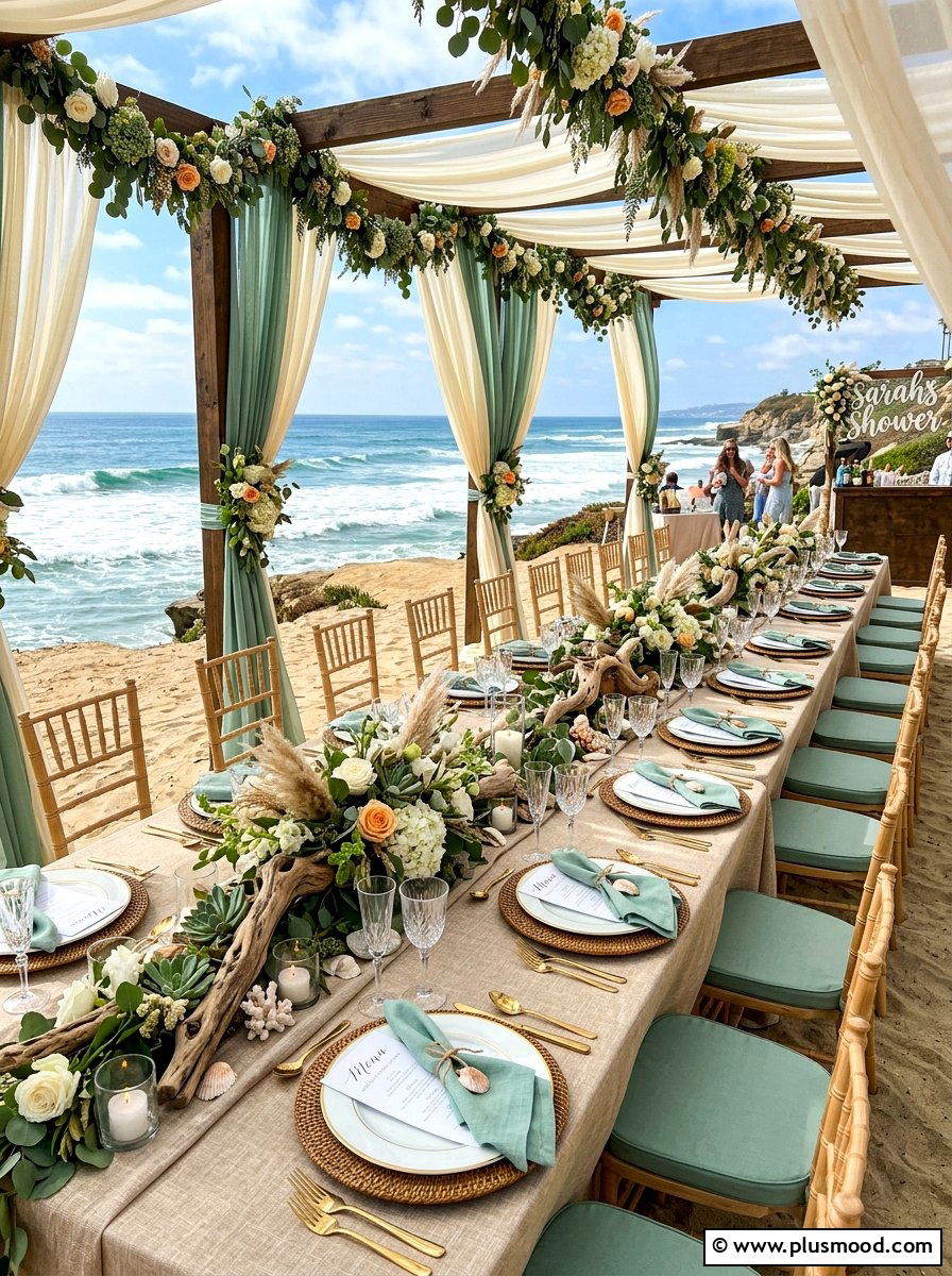 Coastal Beach Theme - 25 summer outdoor wedding shower ideas