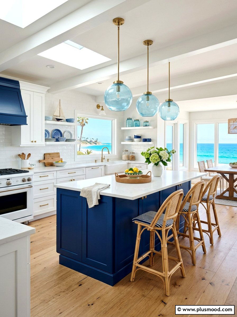 Coastal Blue Accents - 25 summer kitchen refresh ideas