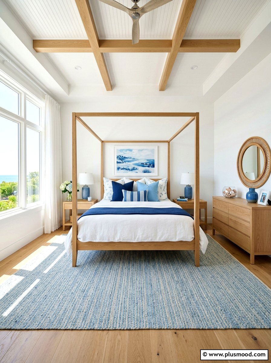 Coastal Blue Accents - 25 best summer bedroom ideas
