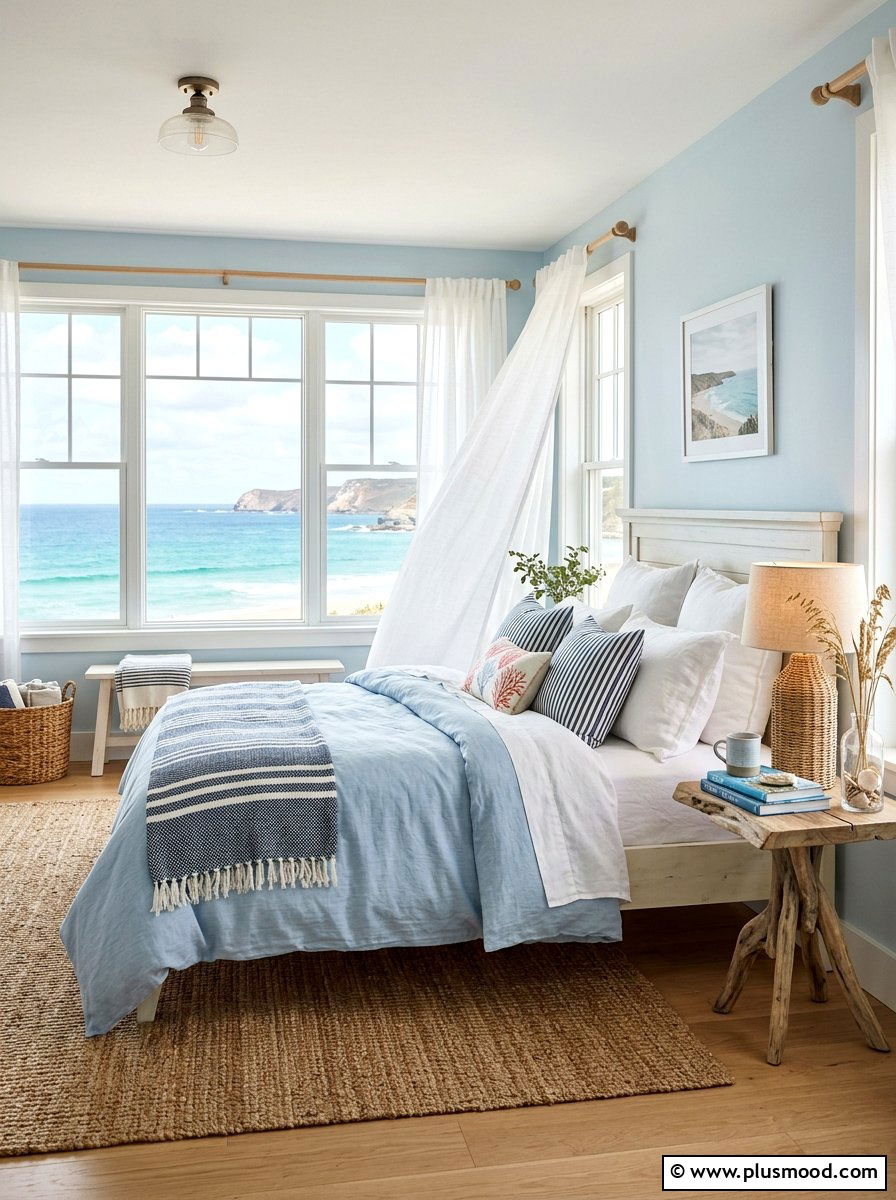 Coastal Blue Bedroom - 25 light and airy summer decor ideas