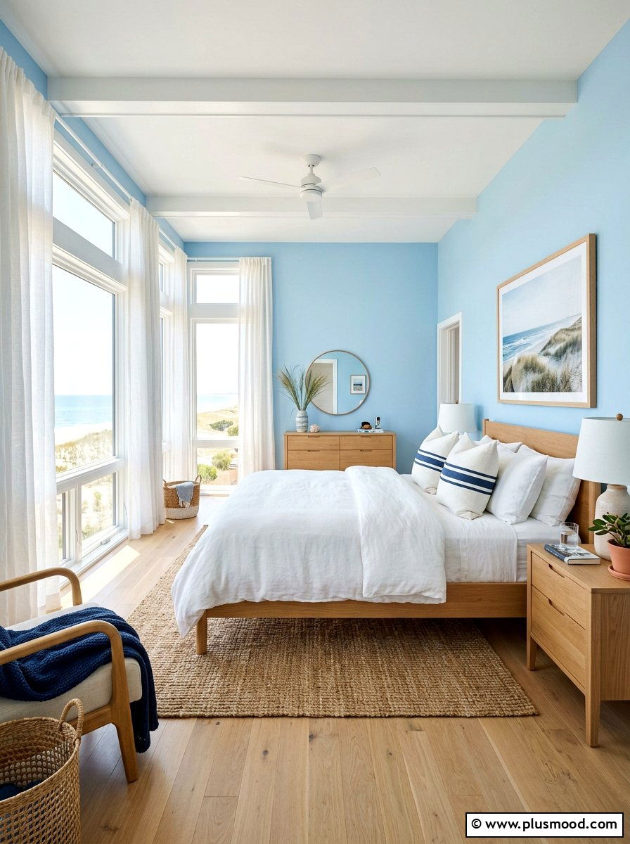 Coastal Blue Bedroom - 25 small summer bedroom ideas