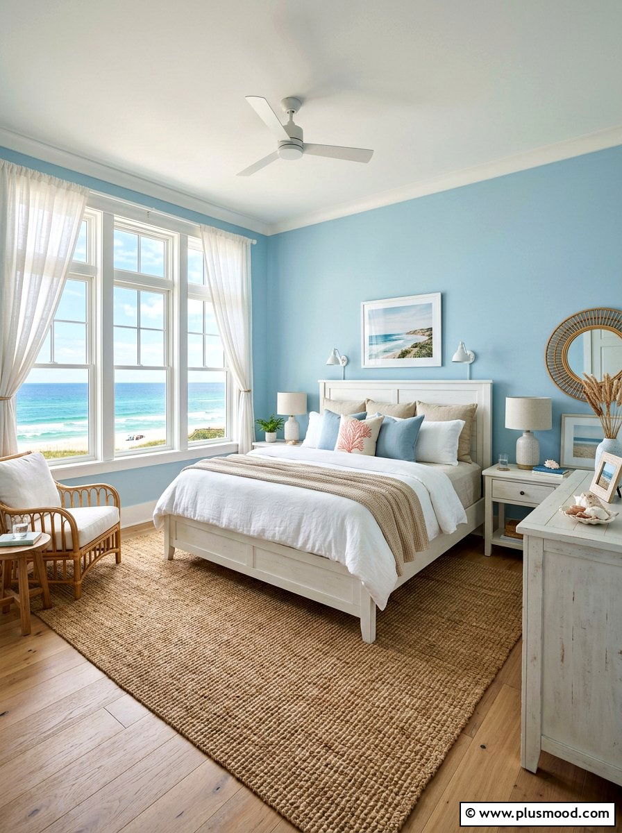 Coastal Blue Bedroom - 25 blue summer bedroom ideas