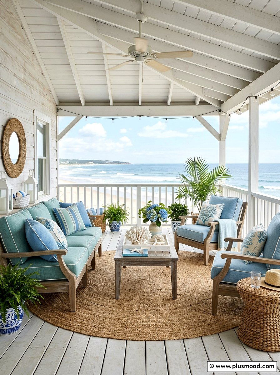 Coastal Blue Decor - 25 summer porch party ideas