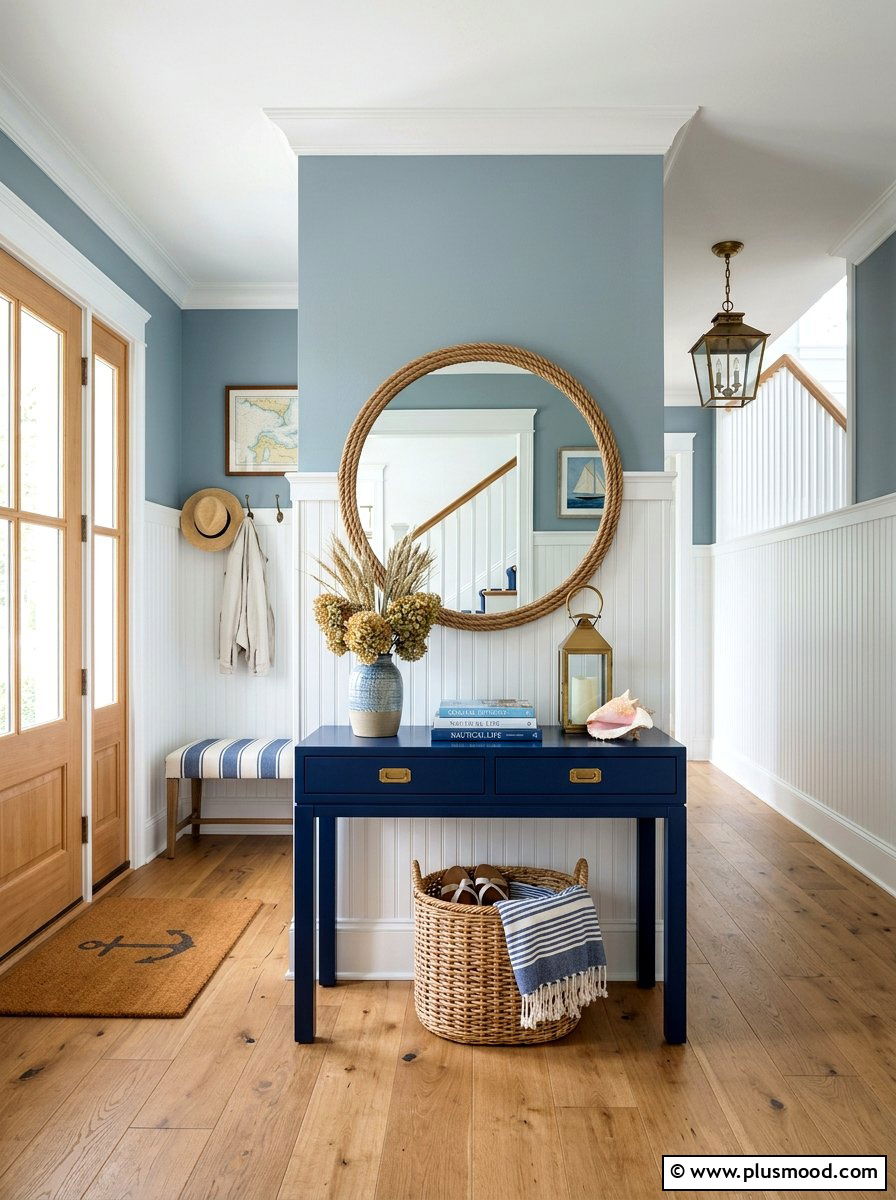 Coastal Blue Entryway - 25 August home decor ideas