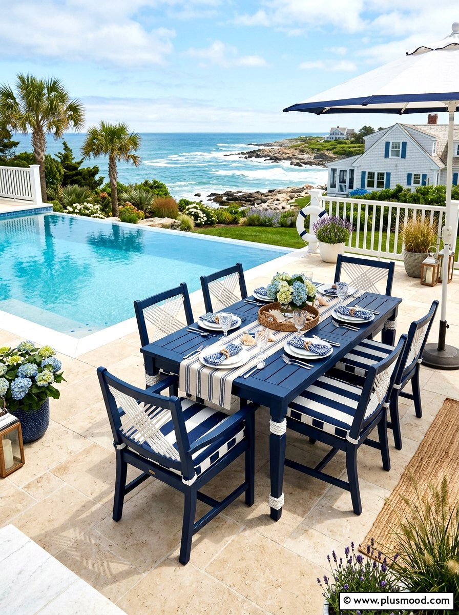 Coastal Blue Furniture - 25 summer poolside dining ideas