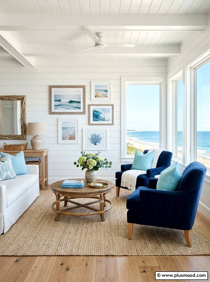 Coastal Blue Living Room Decor - 25 summer living room ideas